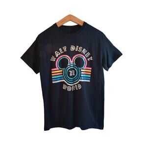 Walt Disney World Womens Size Medium Black Tshirt Mickey 1971 Tee Short Sleeve